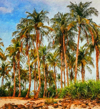 椰树油画