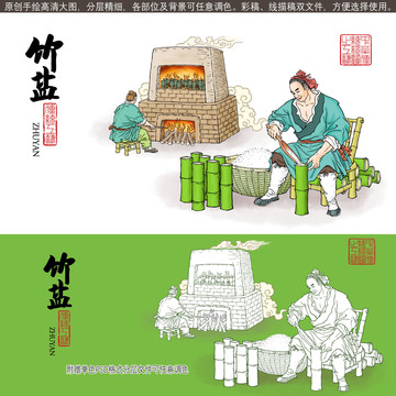 傳統(tǒng)竹鹽加工圖