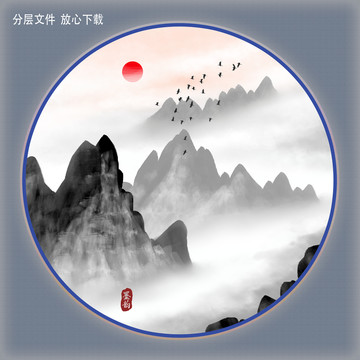 玄關(guān)山水畫