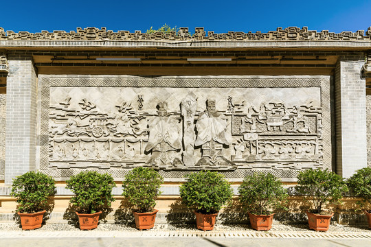 中式砖雕影壁