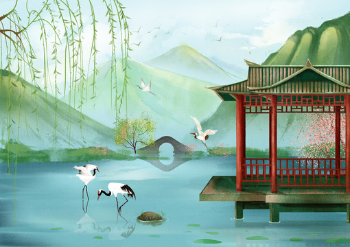 古風場景插畫