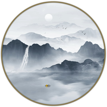 財源滾滾山水畫