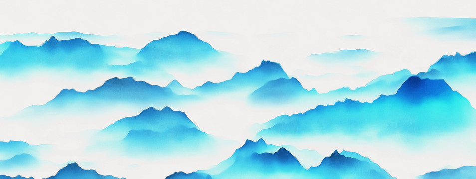 水墨山