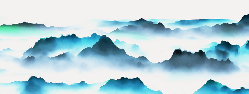 水墨山