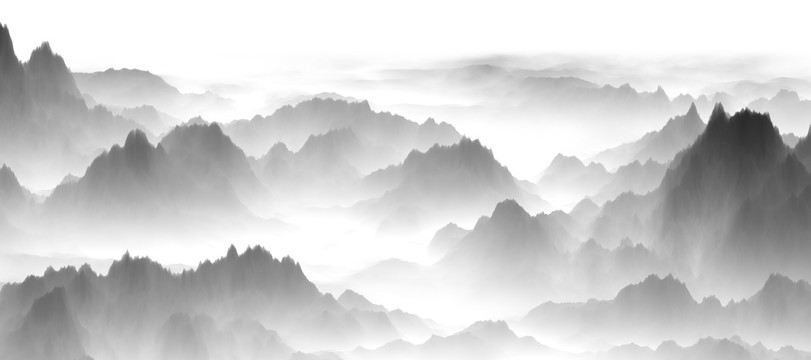 水墨山