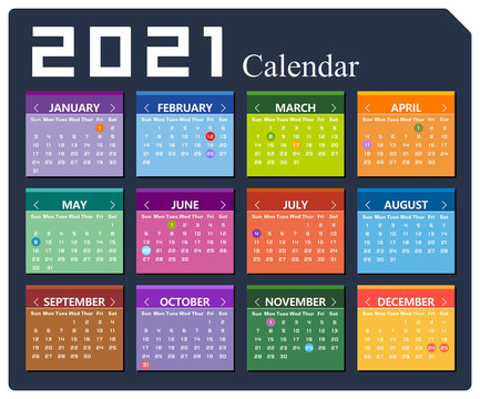 2021年日歷