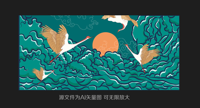 國潮仙鶴