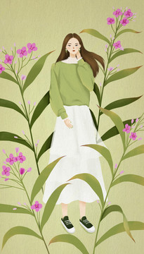 小清新鮮花少女