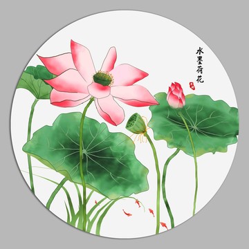 荷花裝飾畫