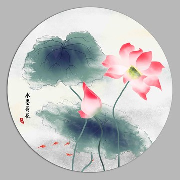 荷花裝飾畫