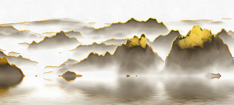 新中式中國風禪意山水畫