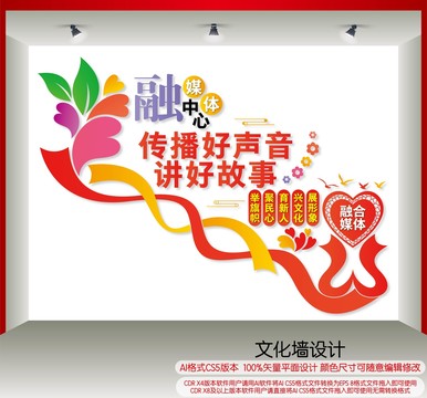 融媒體中心樓梯文化墻