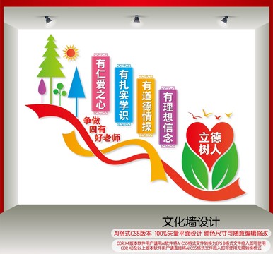 四有好老師樓梯文化墻
