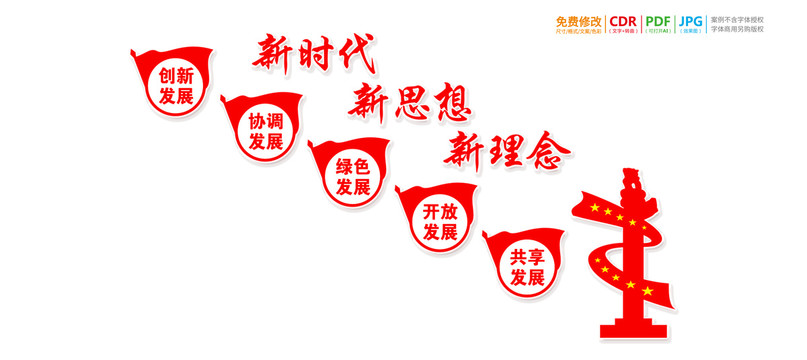 樓梯五大發(fā)展理念文化墻