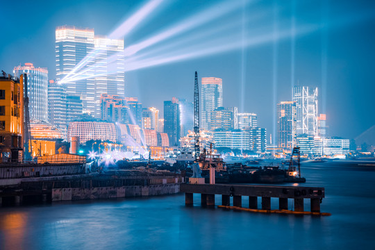 上海陆家嘴全景夜景