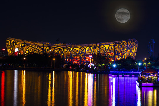 北京鸟巢夜景