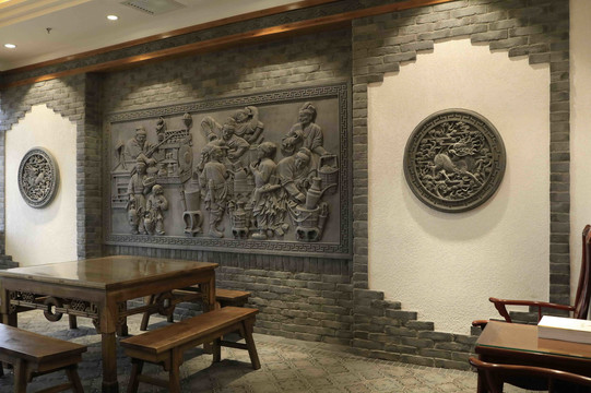 唐语现代中式家装风格砖雕