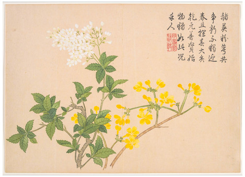 錢維城景敷四氣冬景圖
