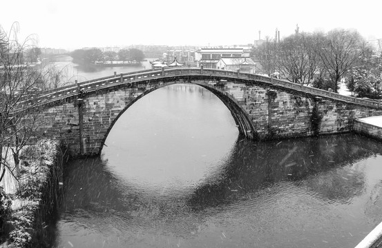 风雪觅渡桥