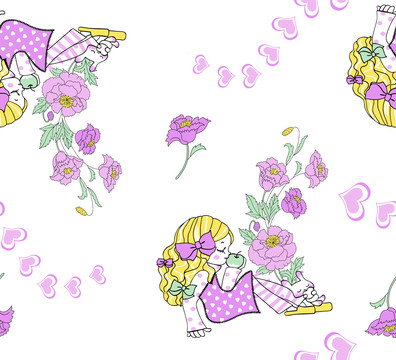 女孩花朵兒童