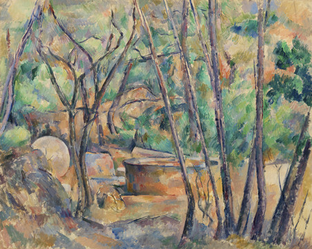 Paul.Cézanne磨盤和樹下蓄水池