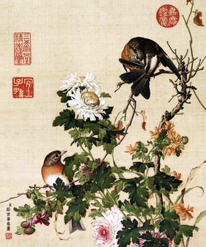 郎世寧菊花圖