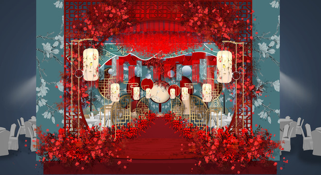 新中式婚禮效果圖