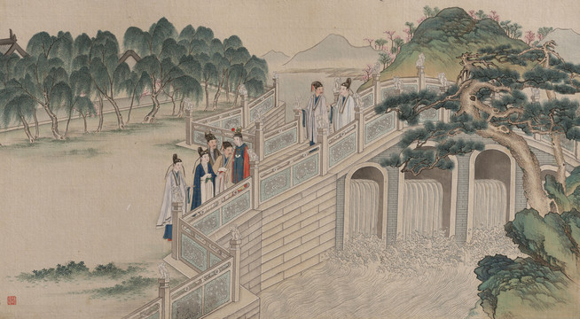 孫溫賈政游大觀園景九