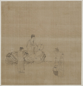 錢選白描人物故事圖