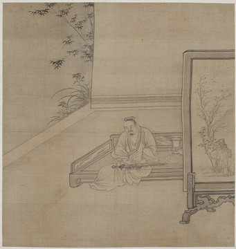 錢選白描人物故事圖