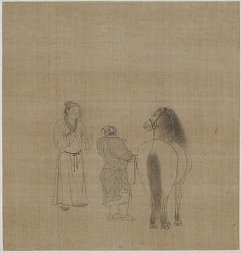 錢選白描人物故事圖