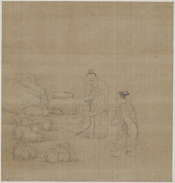 錢選白描人物故事圖