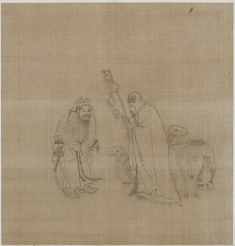 錢選白描人物故事圖