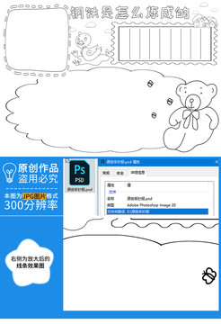 鋼鐵是怎么煉成的黑白線描小報(bào)