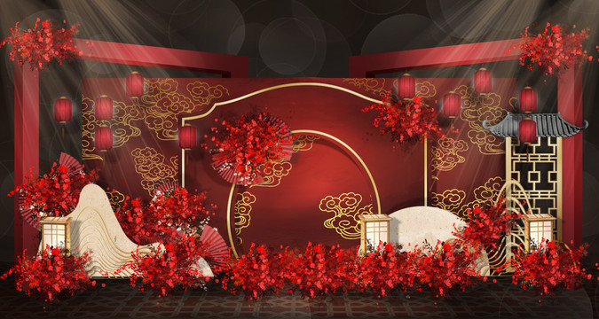 紅色中式婚禮展示區(qū)