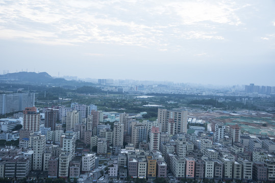 深圳市光明新区公明街道全景一角