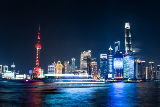 上海外滩夜景城市风光