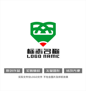 XM字母标志书本铅笔logo