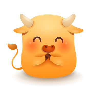 可愛的小金牛問候恭喜
