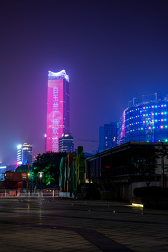 上海北外滩白玉兰广场夜景