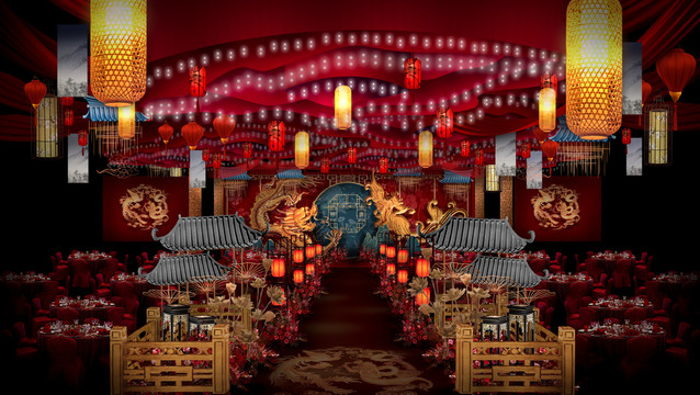 中式婚禮效果圖