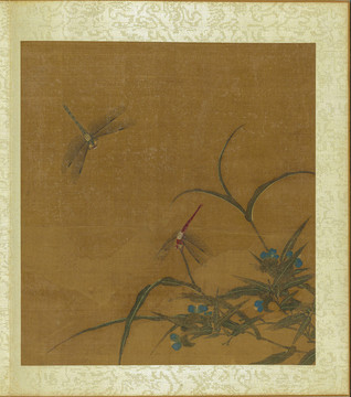王淵寫(xiě)生蜻蜓花卉