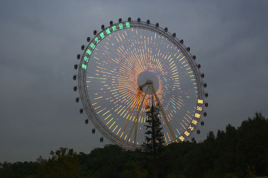 摩托天轮夜景摩天轮景观