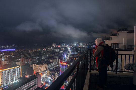 广西容县夜景盛世名门富盛广场