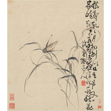 李鱓昆蟲水墨畫