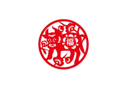 牛年剪紙圖片