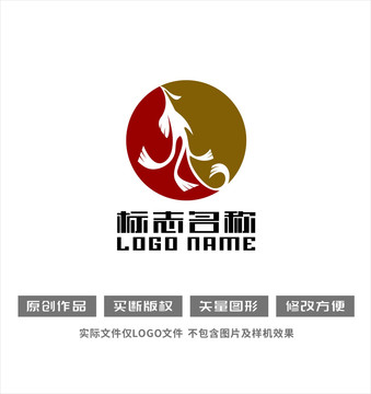 凤凰标志吉祥鸟logo