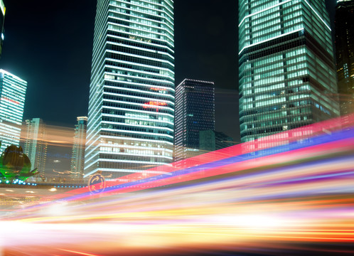 上海浦东陆家嘴城市夜景