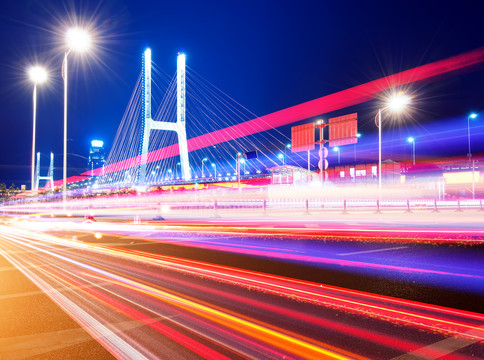 上海城市道路夜景