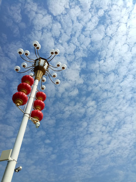 中国红路灯杆